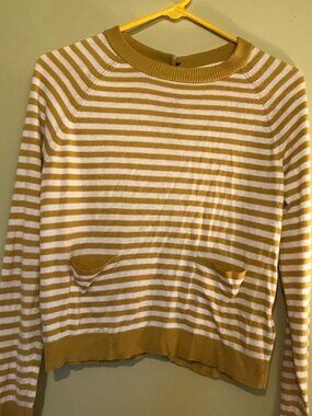 Anthropologie Charlie & Robin Striped open back sweater with pockets!  Size XS